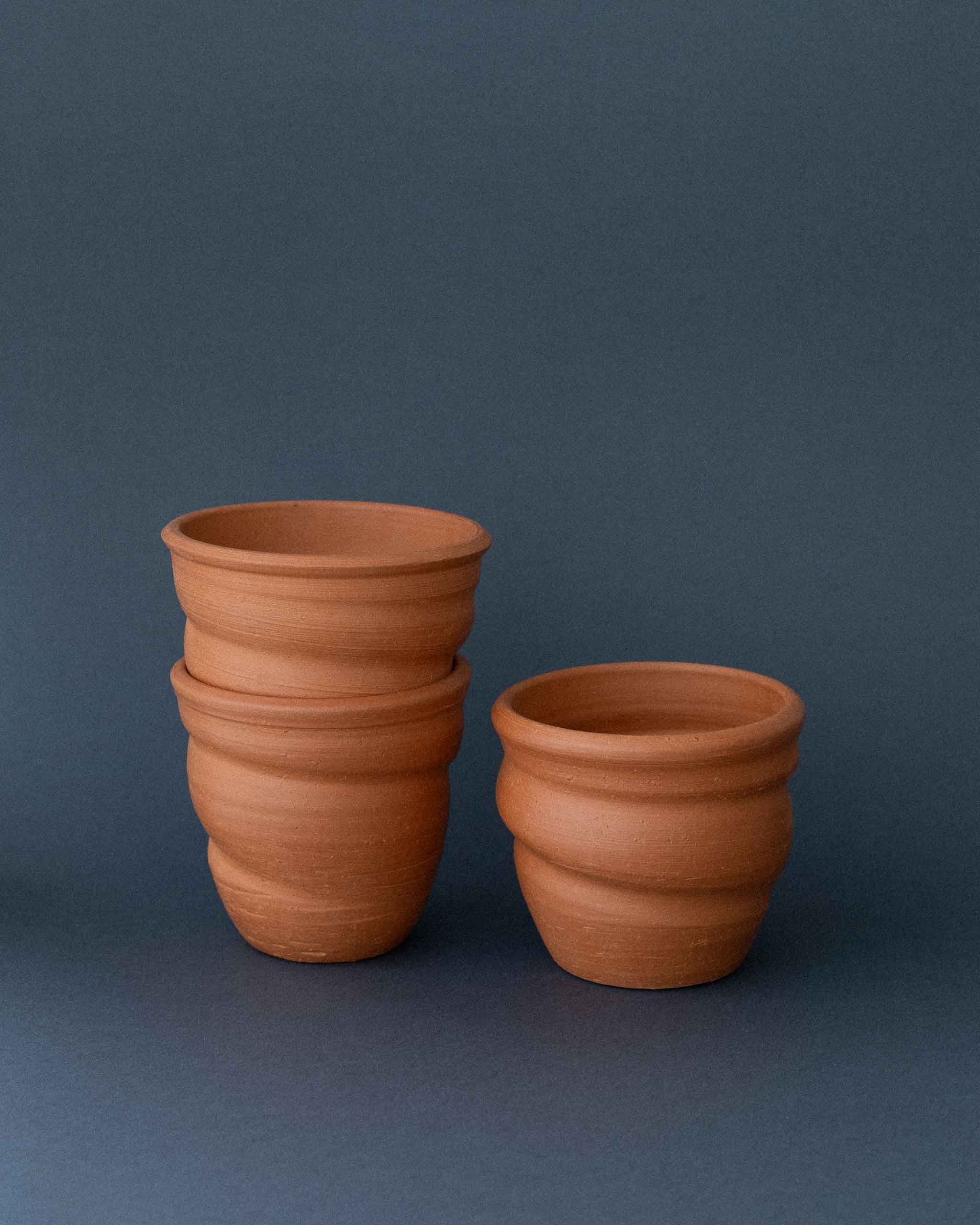 Udumbara planters from Kultala wild clay. Finnish design classic by Eva Spoof.